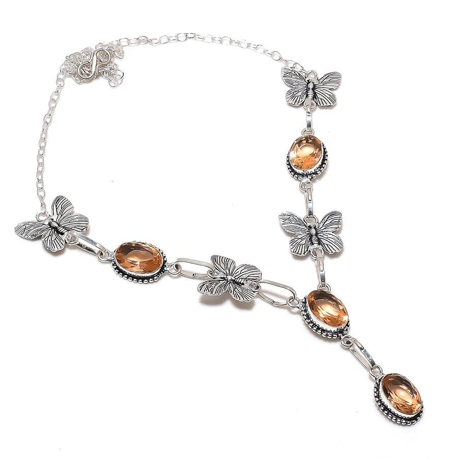 Натуральный гранат Мозамбика Камень Драгоценный камень 925 стерлингового серебра Ювелирное изделие Ожерелье 18  ASN-6035