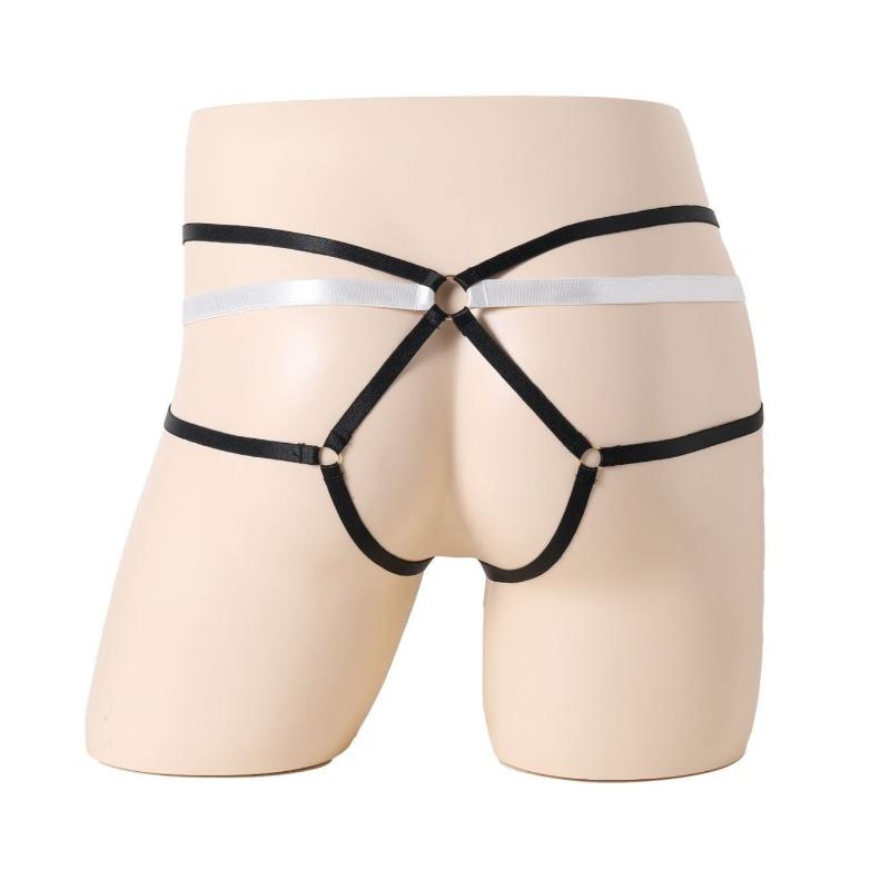 Sexy Crotchless Jockstrap Mens O-Ring Hole Lingerie Sissy Panties Adjust Strap G-String Tanga Hombre Open Butt Underwear Thongs