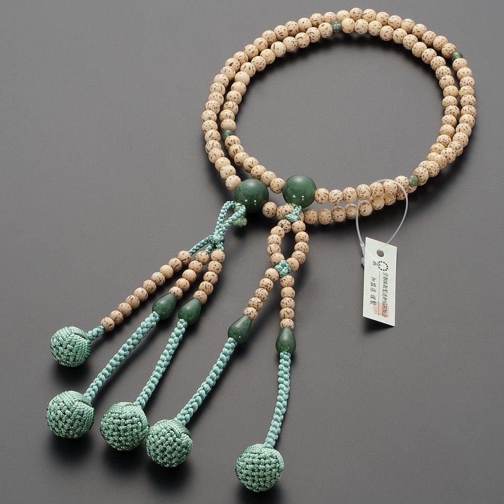Buddhist Altar Shop Takita Shoten Prayer Beads Nichiren Sect Formal Prayer Beads Starry Moon Bodhi Tree Indian Jade 8 Inch Silk Flower Bonten Tassel