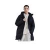 Anta Life Series Solid Color Mid-Length Zipper Hooded Waterproof Warm Down Jacket Men Outerwear Black 952248906-3