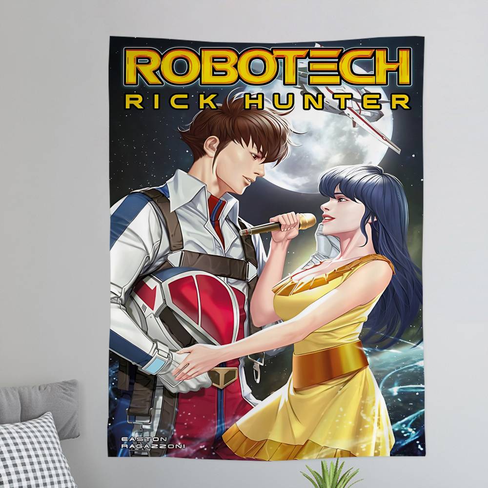 Anime Robotech Tapestry Art Printing Japanese Wall Tapestry Anime Wall Hanging Home Decor