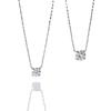 925 Sterling Silver Zircon Necklace - Four-Prong Classic Korean Style Clavicle Chain for Women