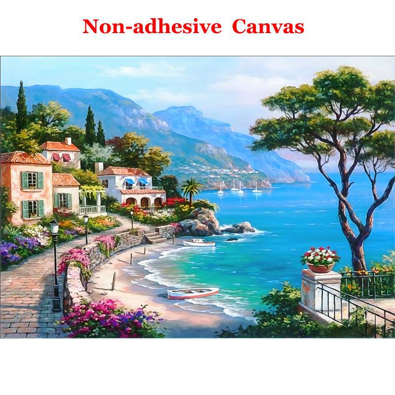 

Custom 3D Mural Wallpaper Mediterranean Oil Painting Landscape Wall Papers Home Decor Living Room Sofa TV Background Wall Paper 300cm (W) x 200cm (H)