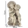 Sedící nesmrtelná socha pryskyřičná ozdoba socha na verandu řemesla na dvůr socha líbající se malí chlapci a dívky řemesla šedá