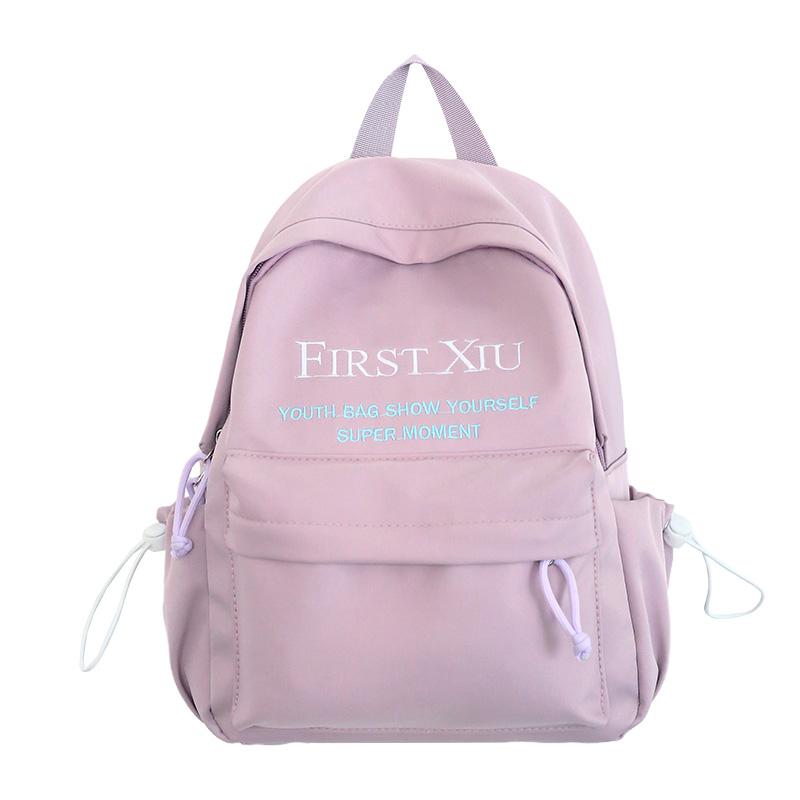 

Однотонный рюкзак большой вместимости с буквенным принтом для школьников Small розовый