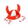 Hat with Horns and Braids White-Red For a Fan