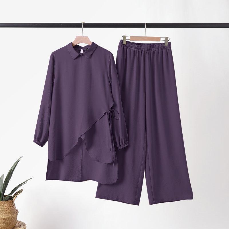 Autumn 2025 European & American Women's Loose Casual Muslim Fashion Two-Piece Set