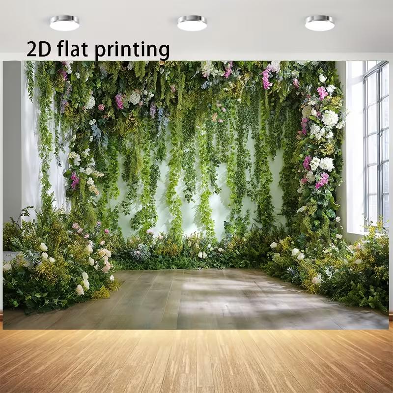2D Garden Wall Themed Backdrop Photo Background Banner