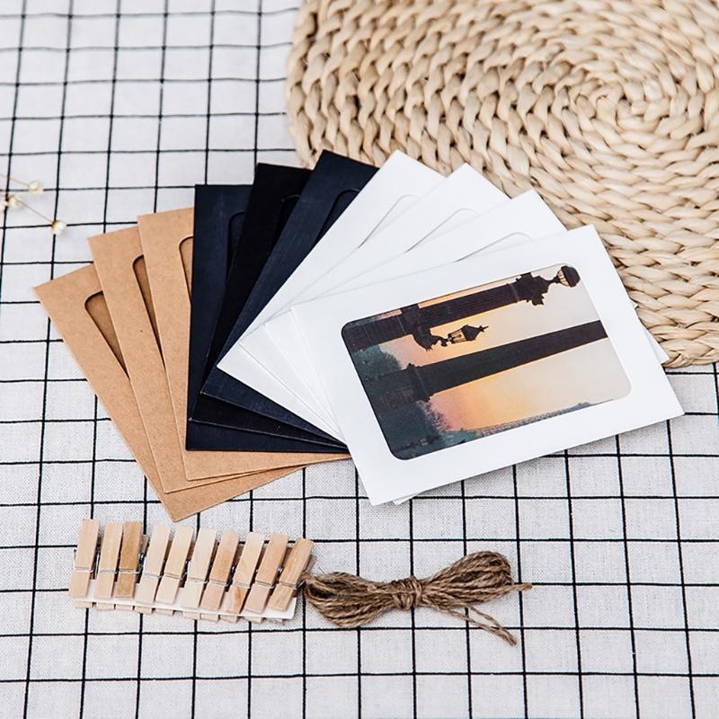 Photo Hanging Paper Display Set, 10 Pack 6 in Size for Home Display, Party Use and Travel Photo Presentation Each Day