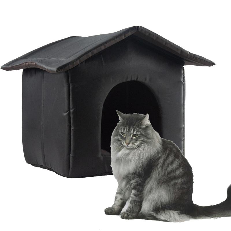 Insulated Pet  House Outdoor Winter Oxford Cloth Warm Cat Bed Waterproof Cave Pet Shelter Enclosed Kitten Puppy Tent Shelters
