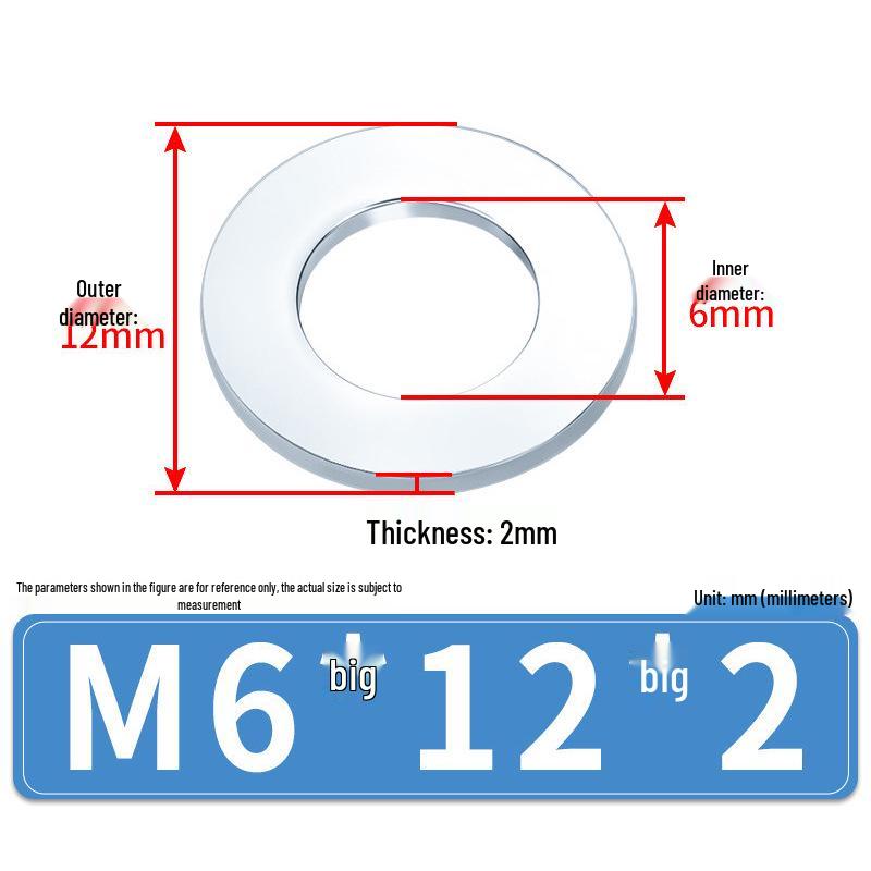 Extra Large Galvanized Metal Flat Washer (Sizes M1.6-M14)