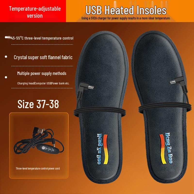 USB vyhřívané vložky: Samozahřívací elektrické vložky do bot pro muže a ženy – Konstantní teplota pro zimní pohodlí.