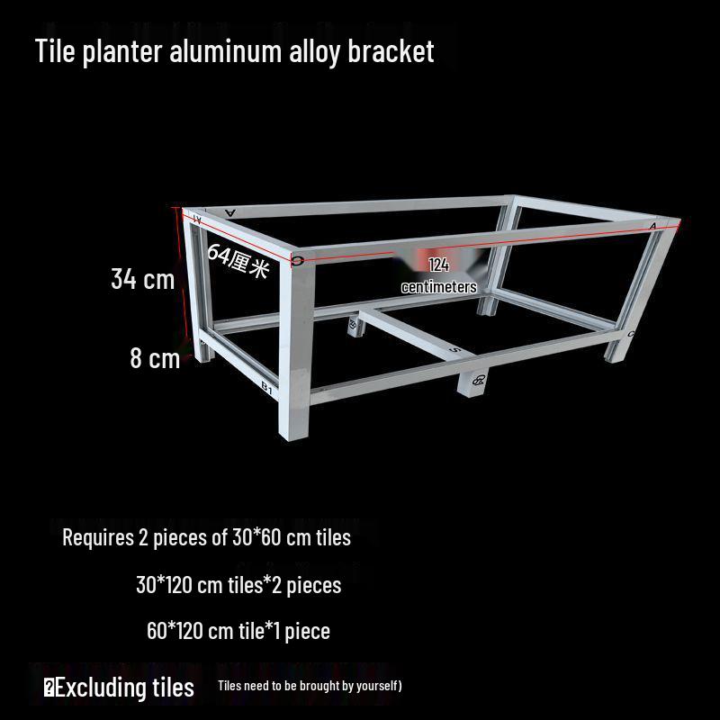 Aluminum Alloy Tile Planter Box Frame for Bonsai & Small Courtyard Planting