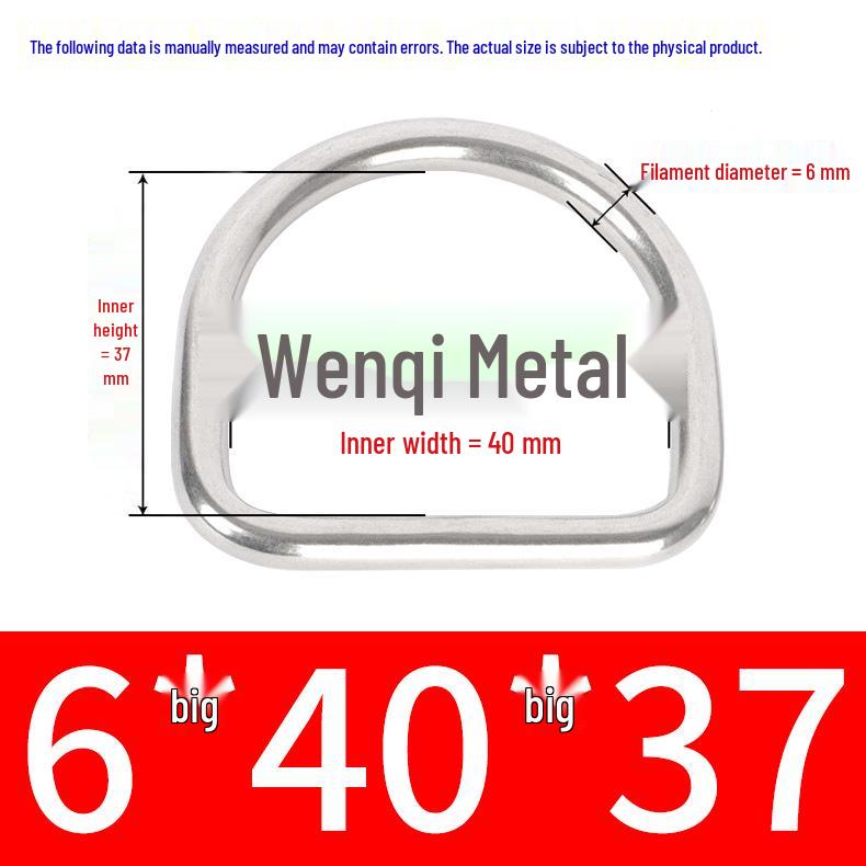 304 Stainless Steel Semi-circular D-Ring Bag Strap & Hat DIY Seamless Triangle Buckle.