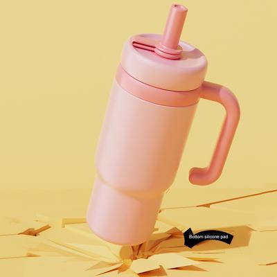 24oz Stainless Steel Whale Fountain Tumbler with Handle Creative Whale Squirt Water Cup Proof Drinking Water Bottle with Straw