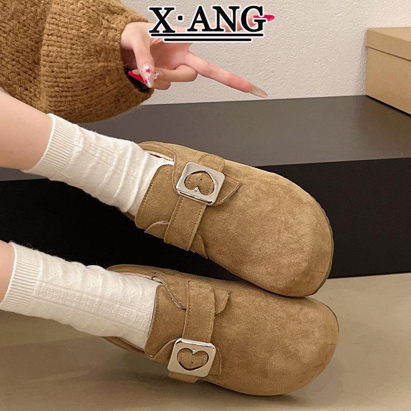Cowhide Version All-inclusive Velvet Two Cotton Shoes, Children's Thick-soled Inner Height-increasing Women's Shoes Are Worn Twice On One Foot