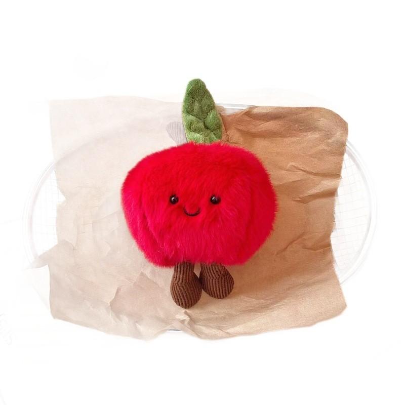 Süßer roter Apfel Plüsch Schlüsselanhänger Für Taschen Und Geschenke Mit PP-Baumwollfüllung