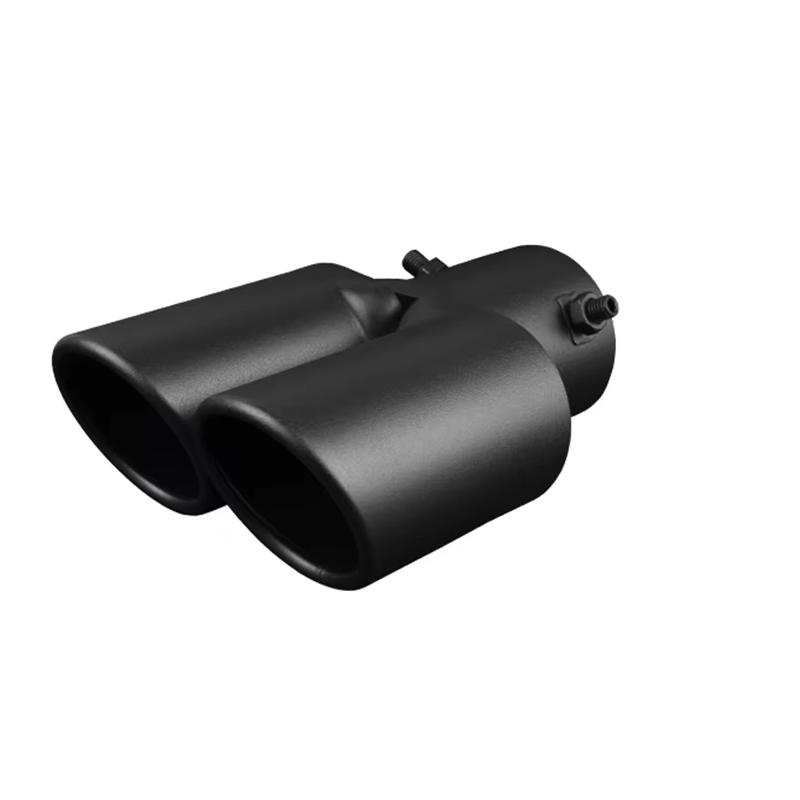 1pcs Universal Car Dual Outlet Exhaust Tip Stainless Steel Black Exhaust Tips Muffler Tail Double Pipe Tube Tips Car Accessories