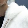 Winter Men's Imitation Mink Coat Thickened Casual Imitation Mink Imitation Fur White Hooded Imitation Fur