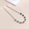 Luxury Alloy Rhinestone Jewelry Square Black Necklace Earrings Geometric Hand Chain Women's Fashion Jewelry Wedding
