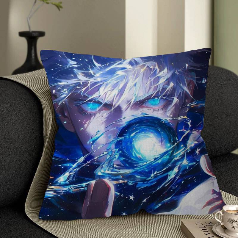 Jujutsu Kaisen Satoru Gojo Cushion Cover Polyester Sofa Cushions Decorative Throw Pillows Home Decoration Pillowcover