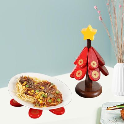 3 Pieces Trivets for Dishes Table Protection with Holder Heat Resistant Tree Coasters