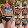 Women’s Printed Bikini Swimsuit, Sexy Backless Tankini Bathing Suit Fashion Two-Piece Swimwear for Beach