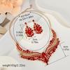 Women Crystal Necklace Earrings Indian Bridal Jewelry Sets Brides Wedding Party Costume Accessories