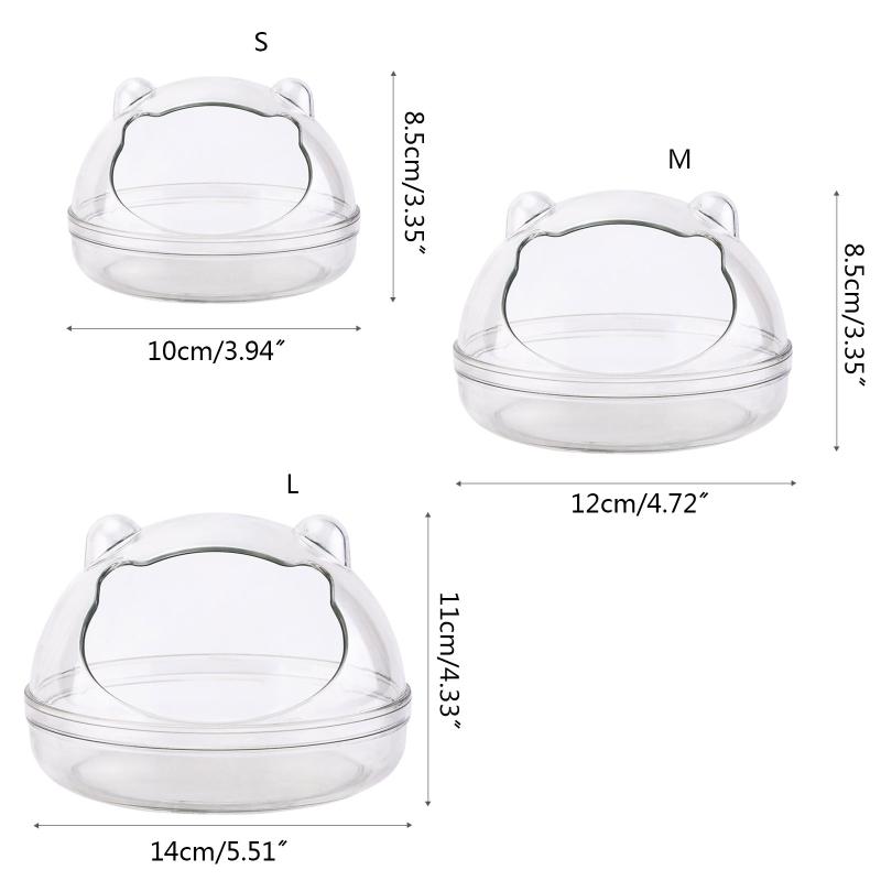 Hamster Sand Bathroom Durable Plastic Sand Bath Container Sand Box Transparent Bathing Sand Bowl for Young Squirrels