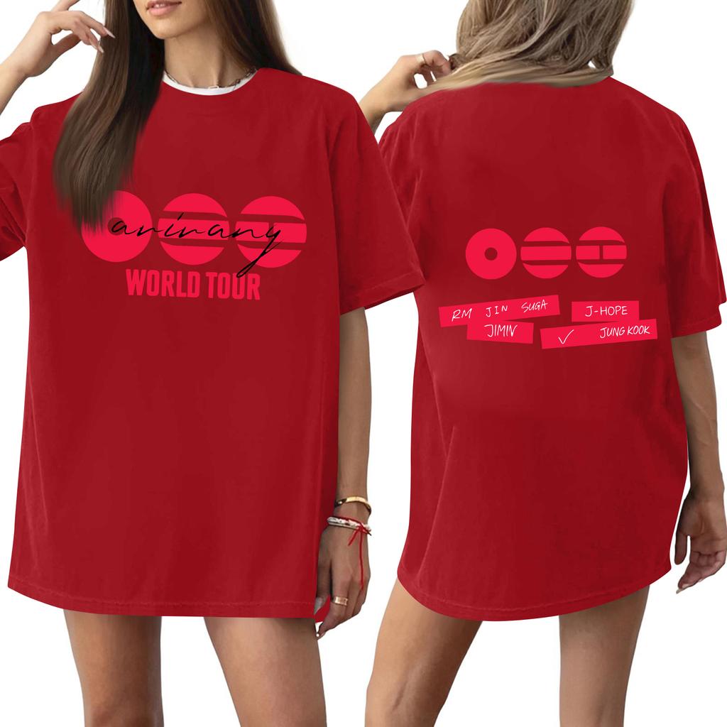 Damen Casual Buchstabendruck Kurzarm Top T-Shirt