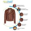 SKINOUTFIT Men Motorcycle Leather Jacket Genuine Tan Lambskin Café Racer Biker Outerwear