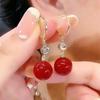 Korean-Style Elegant Rhinestone Ball Earrings - Versatile, Fashionable, and Ultra-Shiny Design.