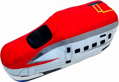 Poduszka do ciała MORIPiLO Plarail (Shinkansen Komachi Puszysta Poduszka Wycinana Mała) Pluszowa Poduszka Podpierająca Plecy do Drzemki Czerwona 31x13x13cm Słodka Miękka Coś