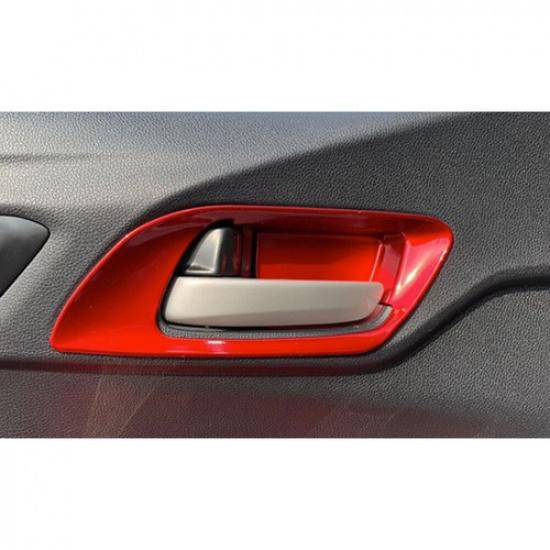 Inner Door Handle Bowl Panel Cover Trim For Honda Fit/Jazz 2014- Bright Red