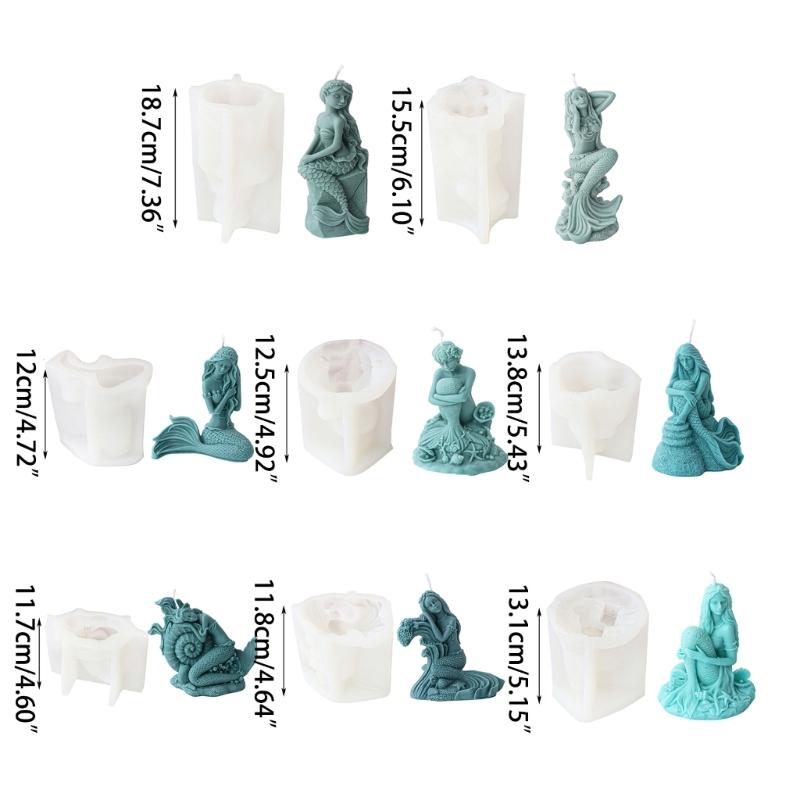 Silicone Mold Large Oceanid Mermaid Candle Resin Mould DIY Shell Conch Soap Resin Plaster Making tool