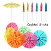 50pcs Hawaiian Paper Cocktail Parasols Toothpick Fruit Stick Drink Picks New Cake Sticks  Pool Party