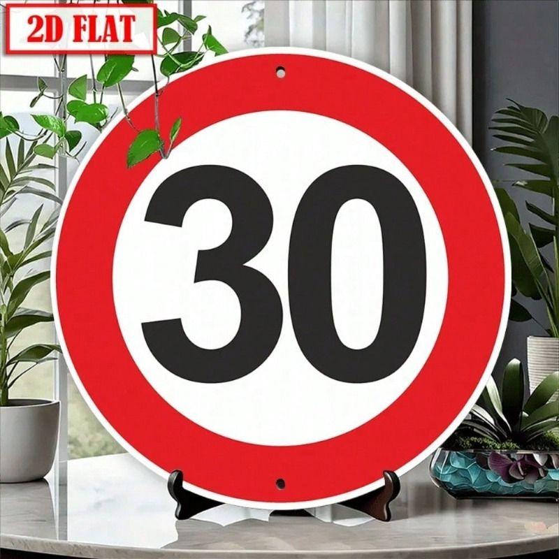 

30 km/h Speed Limit Metal Tin Sign, Aluminum Wall Art Poster for School