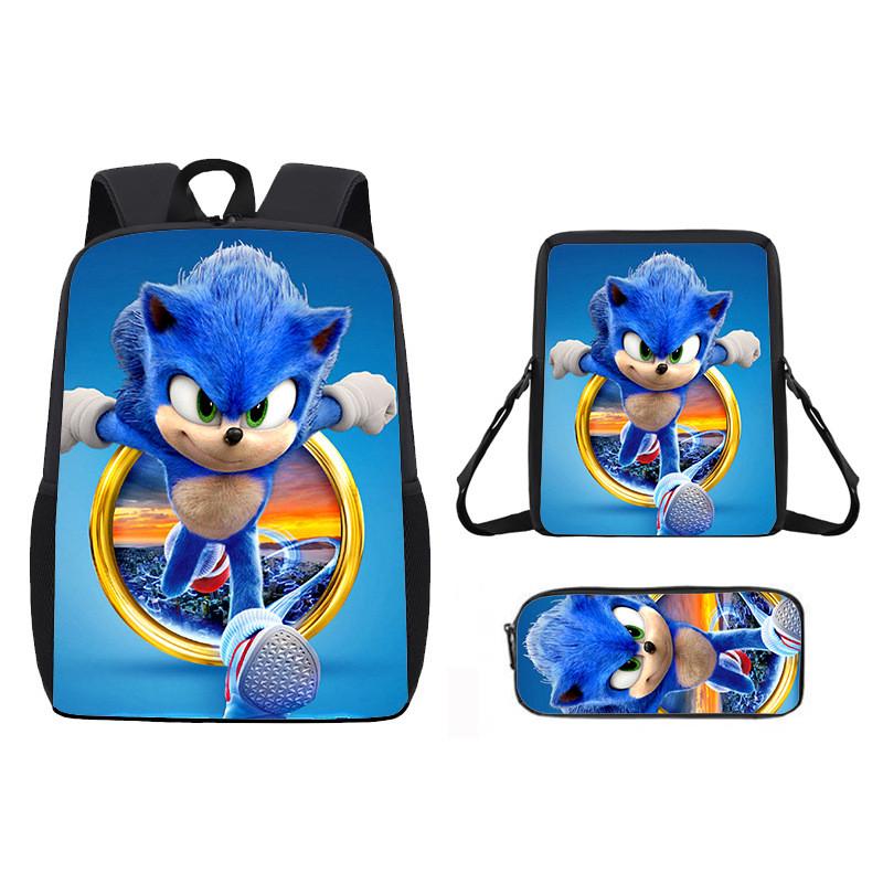 Children Cartoon Pattern Breathable Backpack Three Piece Set