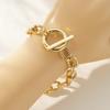 Layered Aluminum Stylish Chain Necklace With Geometric Metal Lock For Women