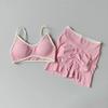 European and American Style Hot Girl Fitness Set with Peach-Shaped Butt Design, Yoga Set for Women with Chest Pads, Sports Bra, High-Waisted Shorts