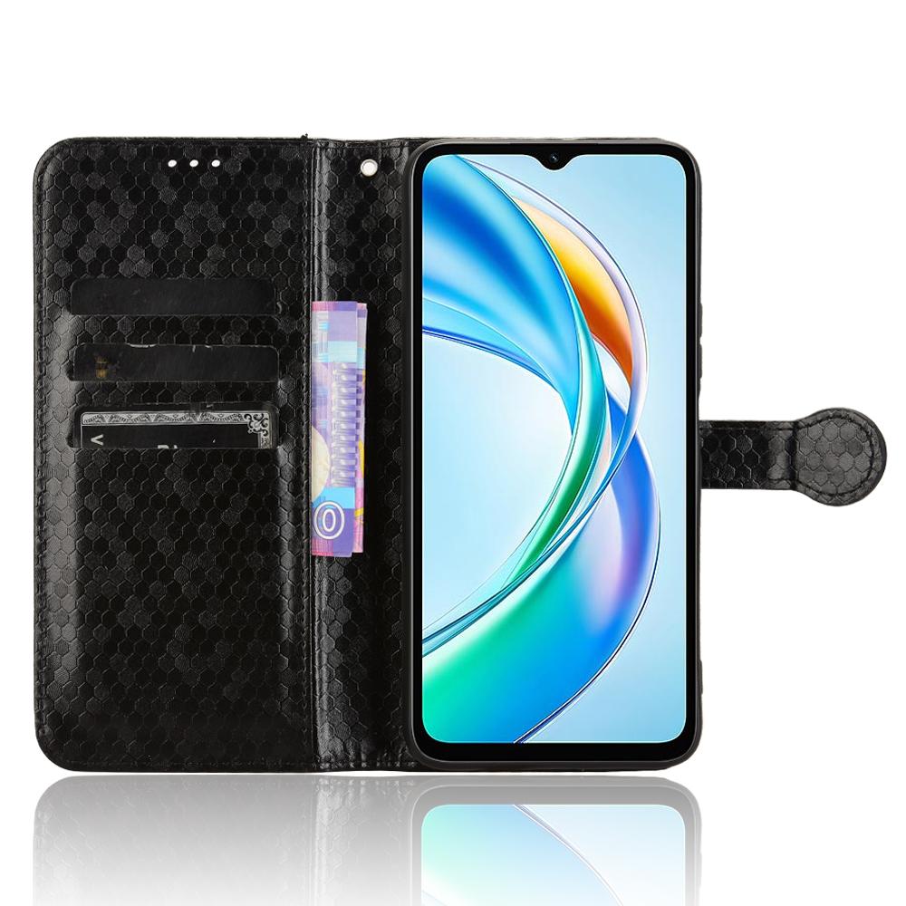 For Honor X5b Plus/X5b Wallet Case Dot Pattern Imprint PU Leather Phone Cover