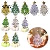 Handmade Glass Craft Ornament Glazed Christmas Tree with Star Topper, Colorful Artisan Collectible Art, Faux Crystal Tabletop Decor for Home