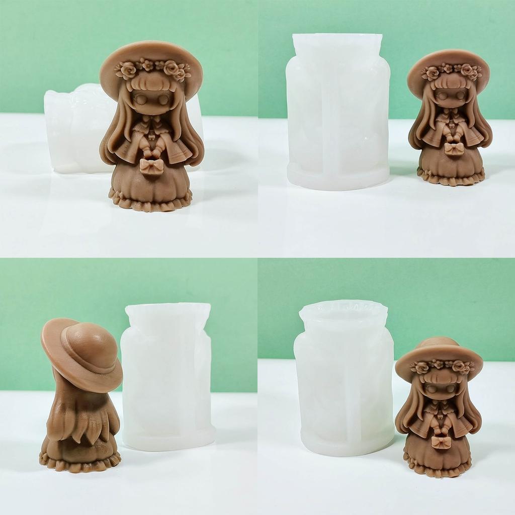 Fairy Girl Candle Silicone Mold 3D Princess Aromatherapy Plaster Soap Resin Molud DIY Cake Chocolate Baking Tool Decor