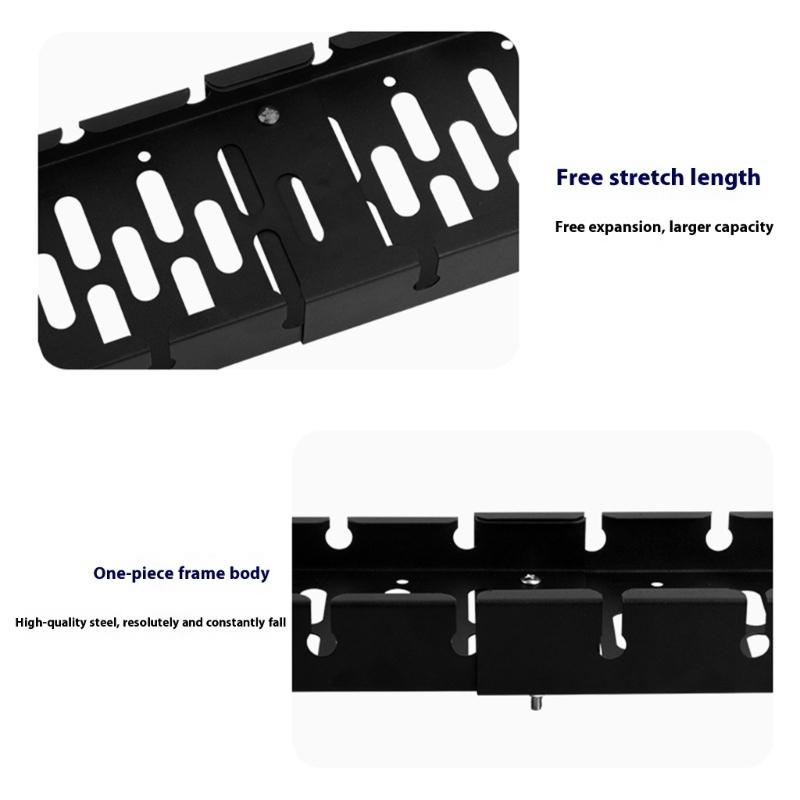 Adjustable Length Under Desk Cable Organizers Tray Retractables From 15.75 To 20.47 Inches For Office Home Desk Wire Management