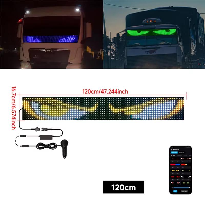 

Гибкая светодиодная матричная панель с управлением через приложение, текст DIY, освещение, диммируемый RGB-дисплей, праздничный декор на лобовое стекло