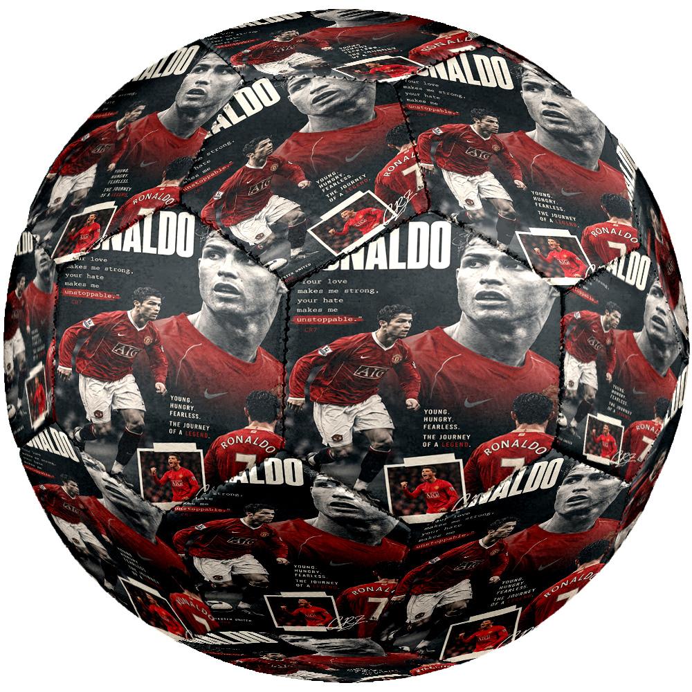 Ronaldos Goldener Moment Größe 5 Fußball Maschinengenäht Indoor/Outdoor Universeller Fußball Einzigartiges Geschenk für Fußballliebhaber