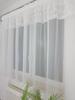 Ready-made curtain 300x150 cm - voile and mesh, 3D roses, gathering tape, white