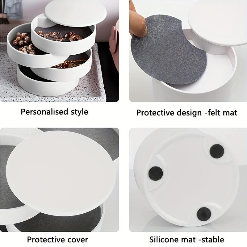 Multi-Layer Desktop Organizer With Lid - Perfect For Jewelry, Makeup & Hair Accessories Storage, Utility Hooks