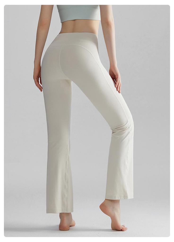High-Waisted Micro-Flare Nude Yoga Pants: Butt Lifting, Skin-Friendly, High Elasticity, Slimming Sportswear for Women.