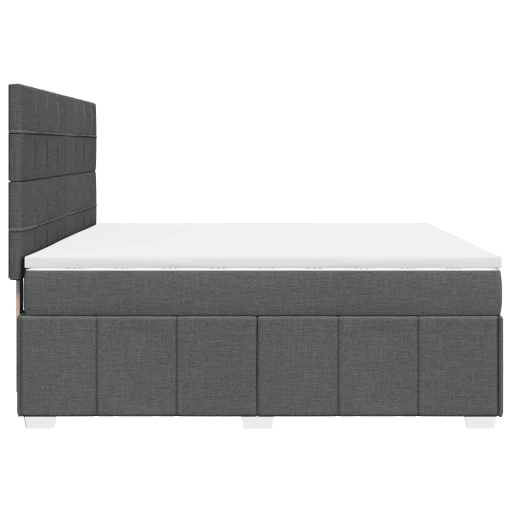 Box Spring Bed with Mattress Dark Grey 180 x 200 cm Fabric